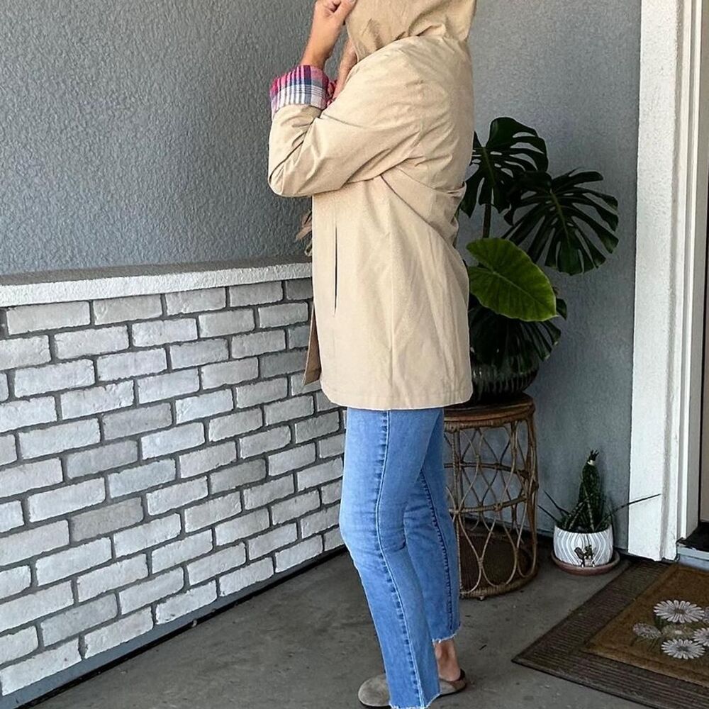 Llbean Women's Tan and Cream Coat